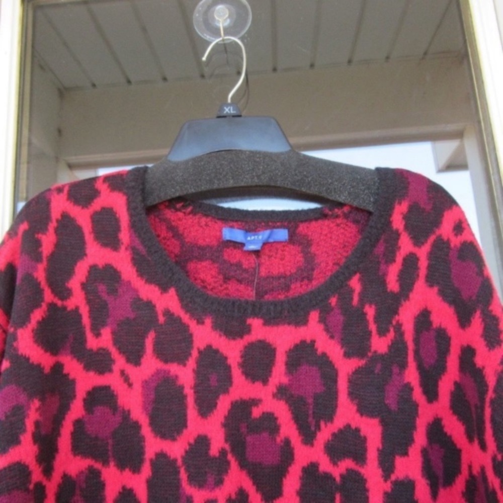 Relist 2/21/23 ❌ Apt. 9 animal print crewneck eyelash sweater PM or PL - Picture 3 of 15